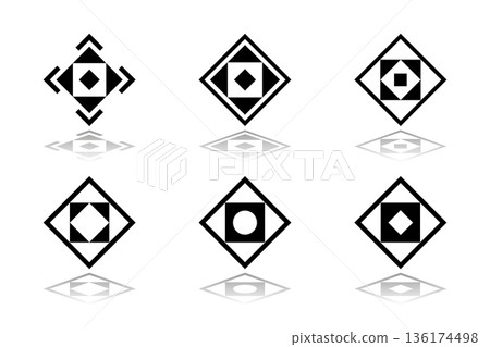 Abstract Square Icons. Design Elements Set. Abstract Square Icons. Design Elements Set. 136174498