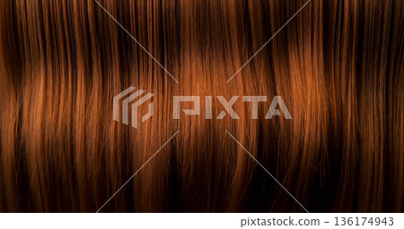 Close-up abstract texture of flowing brown hair forming elegant natural waves and curves. Organic motion, soft light and rich tones create a cinematic beauty background or luxury visual element. Close-up abstract texture of flowing brown hair forming elegant natural waves and curves. Organic motion, soft light and rich tones create a cinematic beauty background or luxury visual element. 136174943