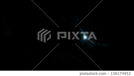 Abstract cinematic lens flare with bright light burst and star rays, isolated on black background. Optical light effect ideal for VFX overlays, transitions, titles and dramatic visual accents. Abstract cinematic lens flare with bright light burst and star rays, isolated on black background. Optical light effect ideal for VFX overlays, transitions, titles and dramatic visual accents. 136174952