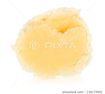 Light creamy confectionery filling isolated on white background 136174991