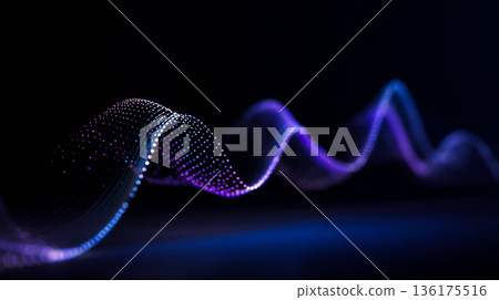 霓虹燈光波象徵數位未來 霓虹燈光波象徵數位未來 136175516
