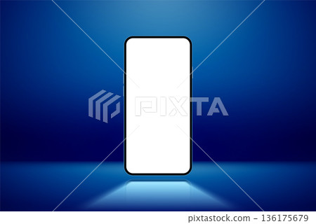 Phone mockup screen template. Smartphone screen mockup background isolated front blank frame device. 136175679