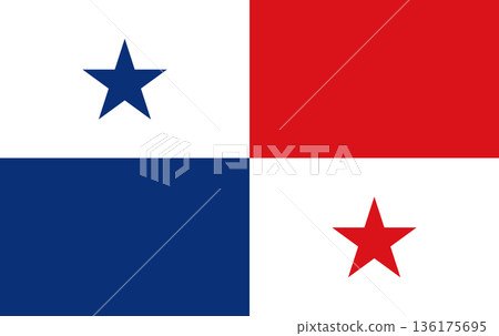 Panama Flag vector icon. National fabric panama blue red isolated 136175695