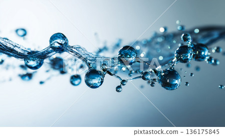 水中漂浮的透明氣泡的宏觀視圖 水中漂浮的透明氣泡的宏觀視圖 136175845