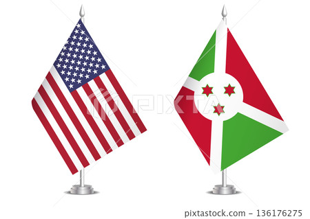 Flags of United States and Burundi. The concept of partnership and joint action. Symbol of partnership, cooperation, international collaboration, peaceful negotiations, alliance, bilateral Flags of United States and Burundi. The concept of partnership and joint action. Symbol of partnership, cooperation, international collaboration, peaceful negotiations, alliance, bilateral 136176275