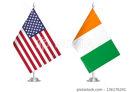 Flags of United States and Cote d Ivoire. The concept of partnership and joint action. Symbol of partnership, cooperation, international collaboration, peaceful negotiations, alliance, bilateral Flags of United States and Cote d Ivoire. The concept of partnership and joint action. Symbol of partnership, cooperation, international collaboration, peaceful negotiations, alliance, bilateral 136176291
