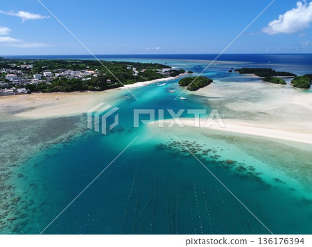 Aerial view of Kabira Bay on Ishigaki Island Aerial view of Kabira Bay on Ishigaki Island 136176394