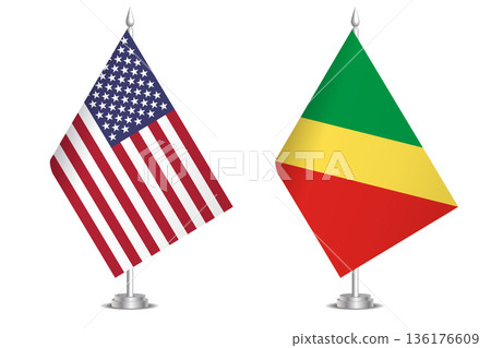 Flags of United States and Republic of the Congo. The concept of partnership and joint action. Symbol of partnership, cooperation, international collaboration, peaceful negotiations, alliance Flags of United States and Republic of the Congo. The concept of partnership and joint action. Symbol of partnership, cooperation, international collaboration, peaceful negotiations, alliance 136176609