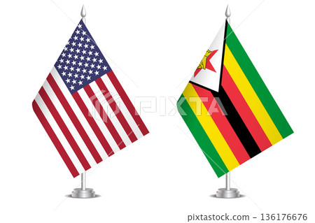Flags of United States and Zimbabwe. The concept of partnership and joint action. Symbol of partnership, cooperation, international collaboration, peaceful negotiations, alliance, bilateral Flags of United States and Zimbabwe. The concept of partnership and joint action. Symbol of partnership, cooperation, international collaboration, peaceful negotiations, alliance, bilateral 136176676