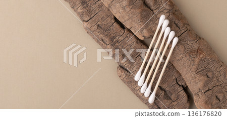 Bamboo cotton swabs for eco-friendly personal hygiene 136176820