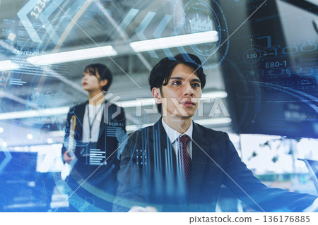 Future technology and businessmen 136176885