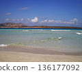 The breathtaking sea of Stintino near Olbia, Sardinia, reveals crystal-clear turquoise waters gently washing over fine white sand. Bathed in warm Mediterranean sunlight, this peaceful coastal 136177092