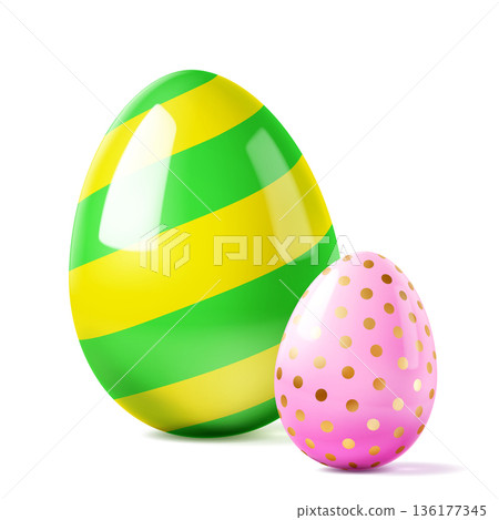 Easter eggs on white background. Easter eggs on white background. 136177345