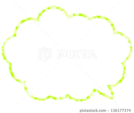 Stained glass style speech bubble, triangular pattern, rounded cloud shape Stained glass style speech bubble, triangular pattern, rounded cloud shape 136177374