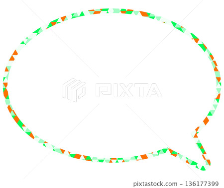 Stained glass style speech bubble, triangular pattern, round shape Stained glass style speech bubble, triangular pattern, round shape 136177399