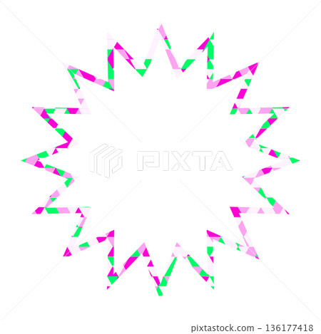 Stained glass style speech bubble, triangular pattern, jagged shape Stained glass style speech bubble, triangular pattern, jagged shape 136177418