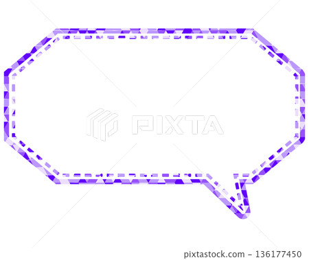 Stained glass style speech bubble, triangular pattern, elongated octagon Stained glass style speech bubble, triangular pattern, elongated octagon 136177450
