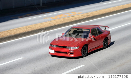 Red domestic sports car Red domestic sports car 136177598