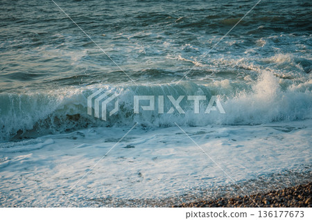 Ocean Wave near Etretat Cliffs Ocean Wave near Etretat Cliffs 136177673