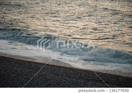 Ocean Wave near Etretat Cliffs Ocean Wave near Etretat Cliffs 136177698