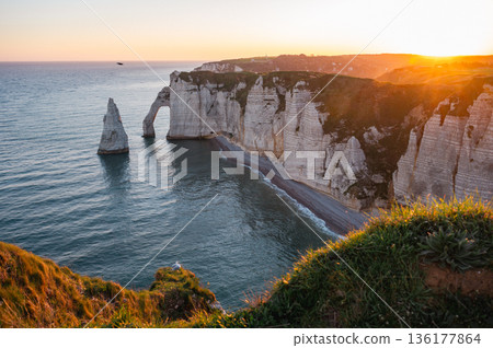 Cliffs and Waters of Etretat 136177864