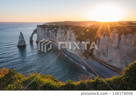 Cliffs and Waters of Etretat 136178098