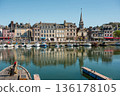 Charming street in Honfleur, Normandy, France 136178105