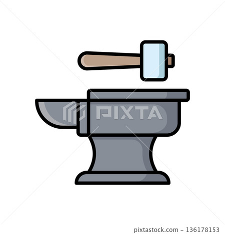 anvil icon vector design template in white background anvil icon vector design template in white background 136178153