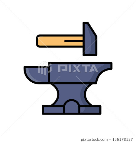 anvil icon vector design template in white background 136178157