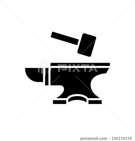 anvil icon vector design template in white background 136178159