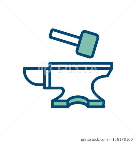 anvil icon vector design template in white background anvil icon vector design template in white background 136178160