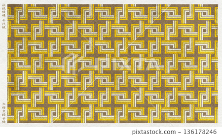 千代紙，採用日本傳統紙張製成，以印花工藝呈現日本傳統的「六屋塔」格紋圖案。 136178246