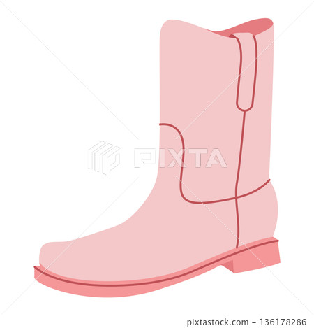 Pink western ankle boot women color flat. Clean pull on boot for smart casual looks and capsule wardrobe. Technical Pink western ankle boot women color flat. Clean pull on boot for smart casual looks and capsule wardrobe. Technical 136178286