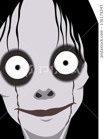 Horror material: Female ghost close-up 136178345