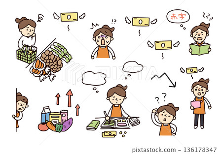 焦慮的家庭主婦與金錢插畫集 焦慮的家庭主婦與金錢插畫集 136178347