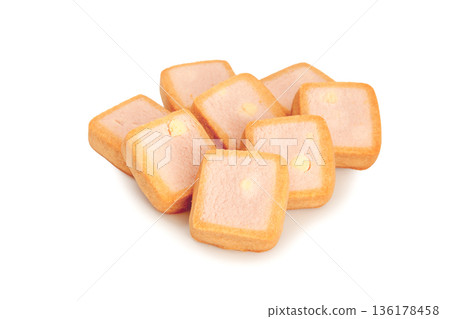 White chocolate chip cookies [white background, cutout] 136178458