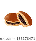 Dorayaki painted by watercolor 136178471