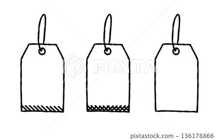 Natural hand-drawn tag illustration material 136178866