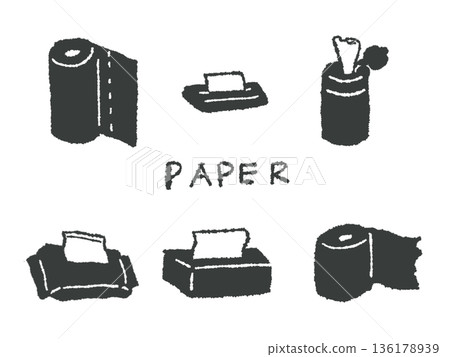 Hand-drawn illustrations and paper products that are easy to use as icons and symbol marks when designing. Hand-drawn illustrations and paper products that are easy to use as icons and symbol marks when designing. 136178939