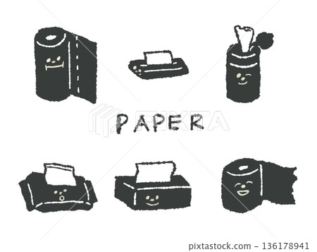 Expressive hand-drawn illustrations and paper products that can be used as icons and symbol marks in designs Expressive hand-drawn illustrations and paper products that can be used as icons and symbol marks in designs 136178941