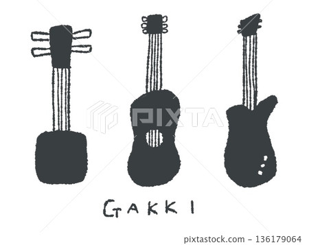 Hand-drawn illustrations of musical instruments that are easy to use as icons and symbol marks in designs. 136179064