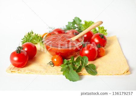 Fresh tomatoes and tomato paste 136179257