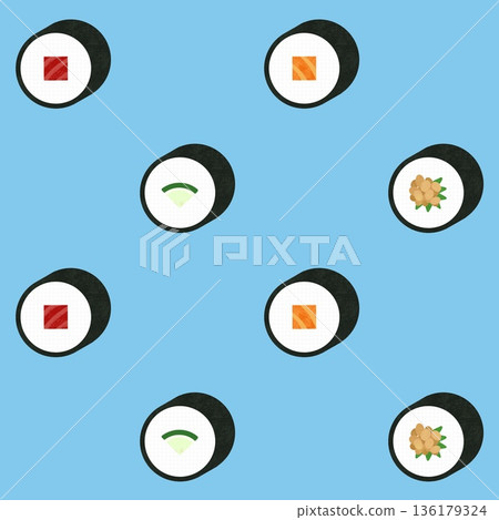 Sushi roll pattern Sushi roll pattern 136179324