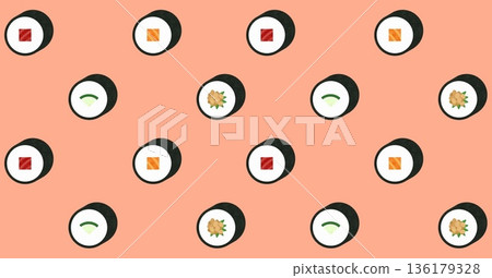 Sushi roll pattern 136179328