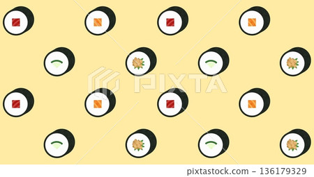 Sushi roll pattern 136179329