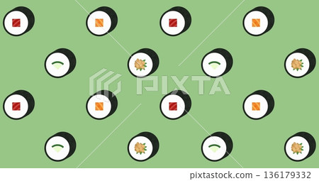Sushi roll pattern 136179332