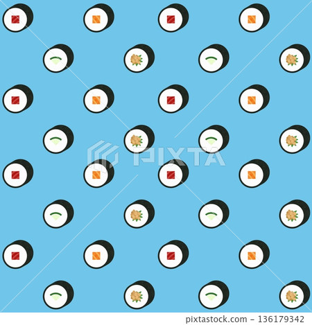 Sushi roll pattern Sushi roll pattern 136179342