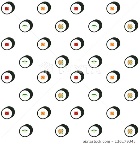 Sushi roll pattern 136179343