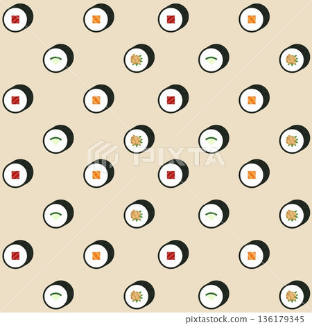 Sushi roll pattern 136179345