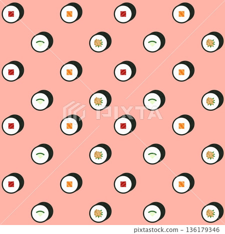 Sushi roll pattern 136179346